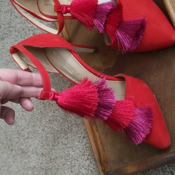 ANTONIO MELANI Shoes - Antonio Melani Red Suede Camalia Heels